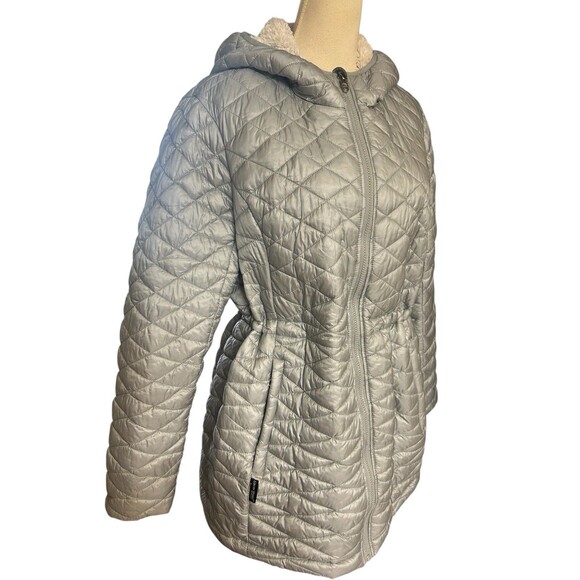 Steve Madden Glacier Shield  Insulated Womens XL Silver Hoodie Faux Fur Lined - Picture 2 of 16